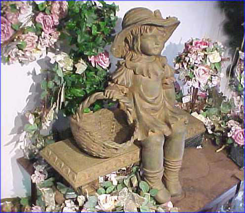 Little girl with bench